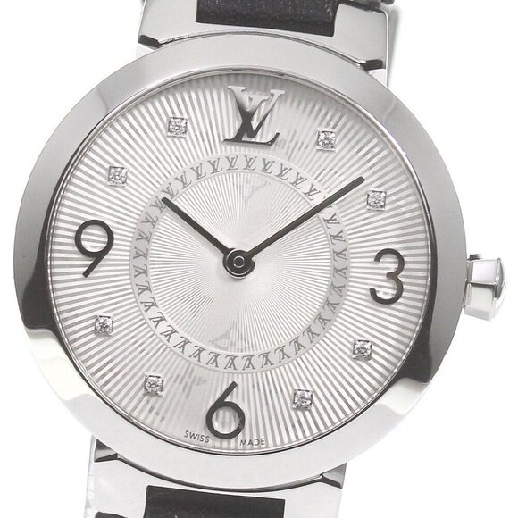 LOUIS VUITTON Tambour slim Q12MG 8P diamond Quartz Ladies Watch_785932 - Picture 1 of 7